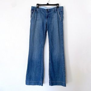 Joe’s Flare Wide Leg Jeans - Floral and Stitching Detail - Tall Women Size 30